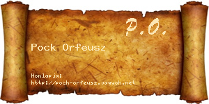 Pock Orfeusz névjegykártya